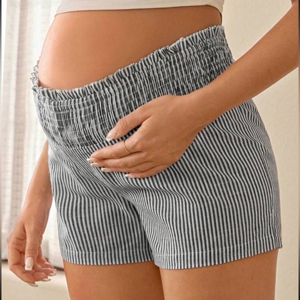 Striped Maternity Shorts